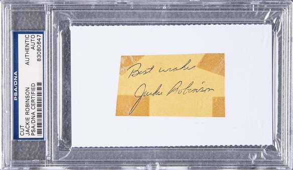 Jackie Robinson Signed Cut (PSA/DNA Authentic)